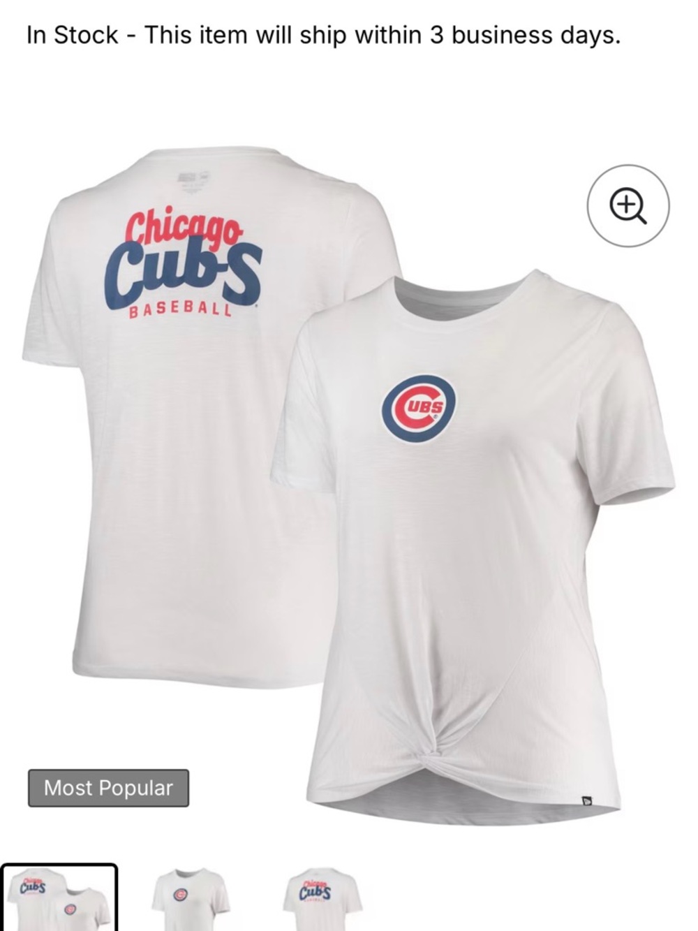 Chicago Cubs knot front tee, size 1x